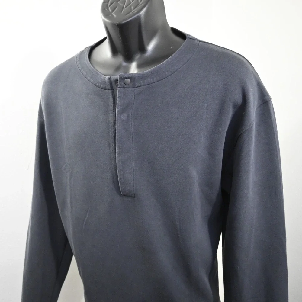Lululemon Sweatshirt Black Snap Neck Long Sleeve Pullover Mens Size Large - Picture 2 of 9